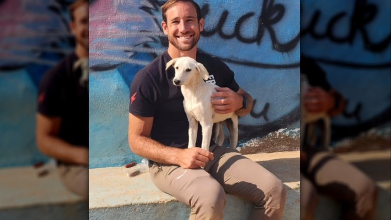 Marshall Mosher with his adopted Egyptian stray, Anubi